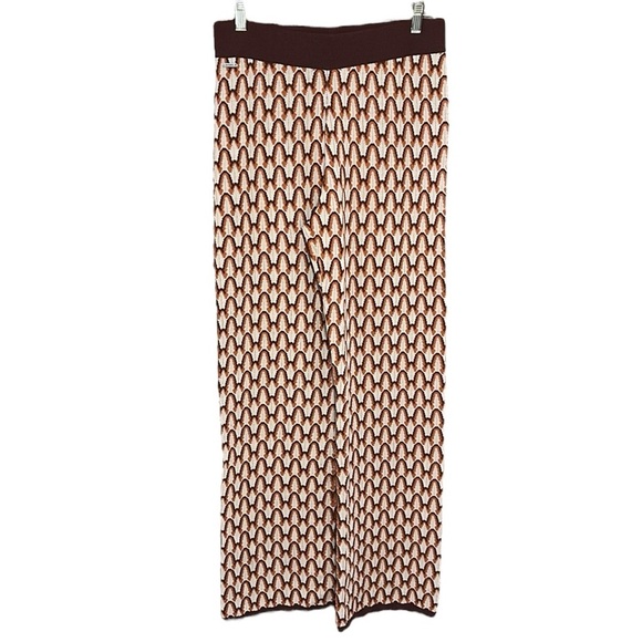 The Normal Brand Marilyn Knit Straight Leg Pant Brown Cream size Large - Picture 14 of 15